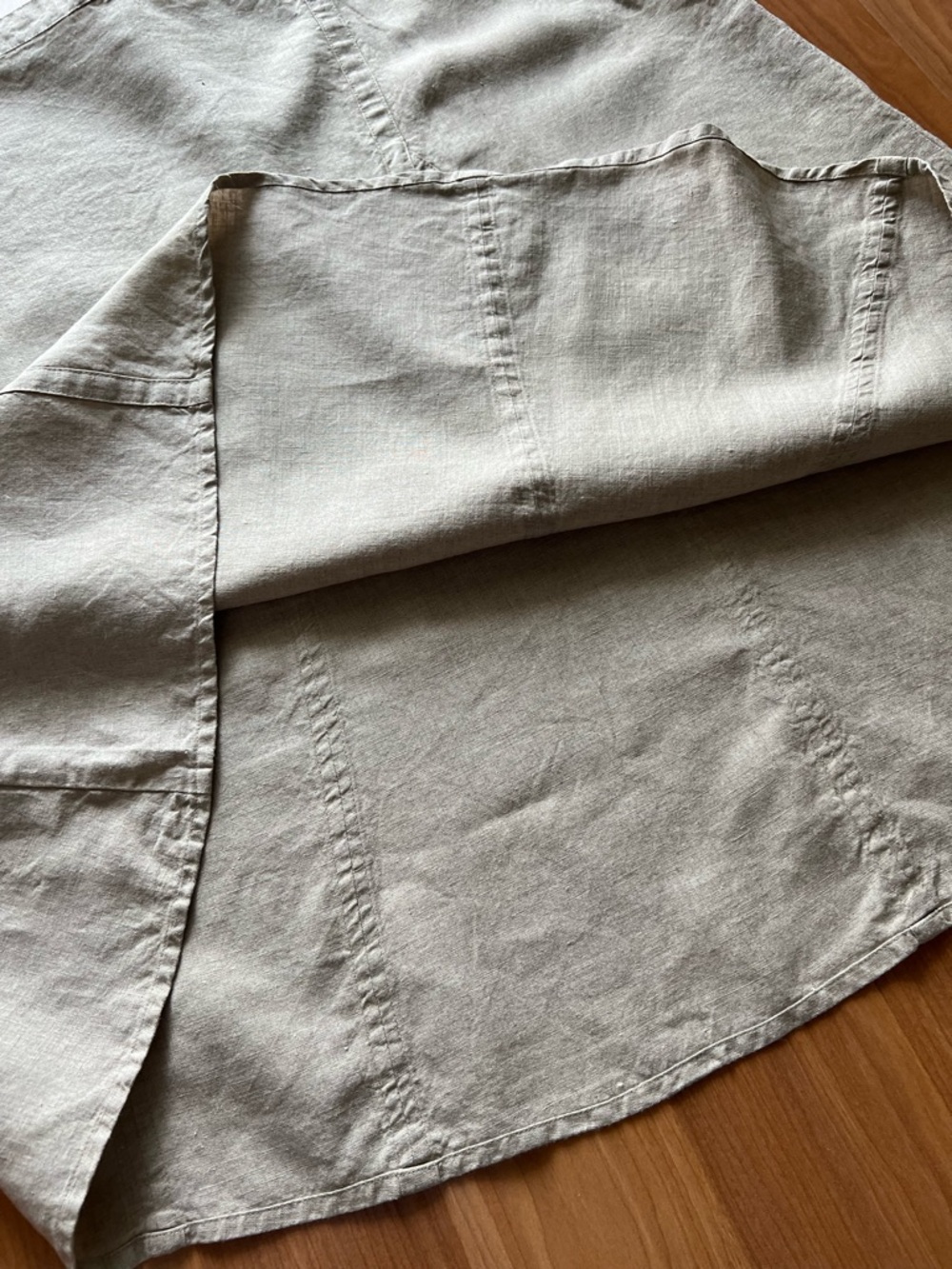 Eileen Fisher Linen Skirt XL Beige A-Line Minimalist - Picture 6 of 10